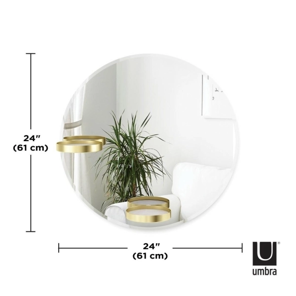 UMBRA lustro ścienne PERCH 60 cm mosiężne